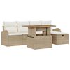 vidaXL Garten-Sofa-Set 6 stk. Beige Poly-Rattan