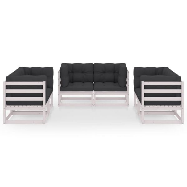 vidaXL 6-tlg. Garten-Lounge-Set mit Kissen Kiefer Massivholz