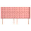 vidaXL Kopfteil mit Ohren Rosa 163x16x118/128 cm Samt
