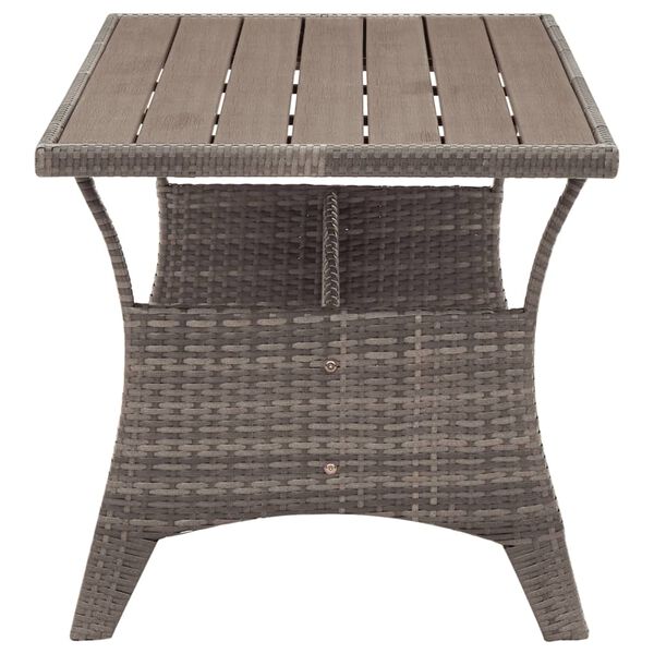 vidaXL Gartentisch Grau 120x70x66 cm Poly Rattan