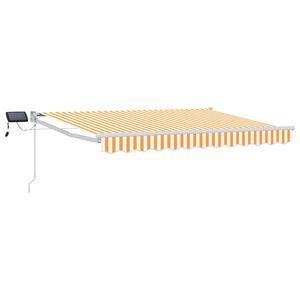 vidaXL Manuelle Gelenkarmmarkise mit LEDs Gelb und Wei&szlig; 2,5 x 2 m