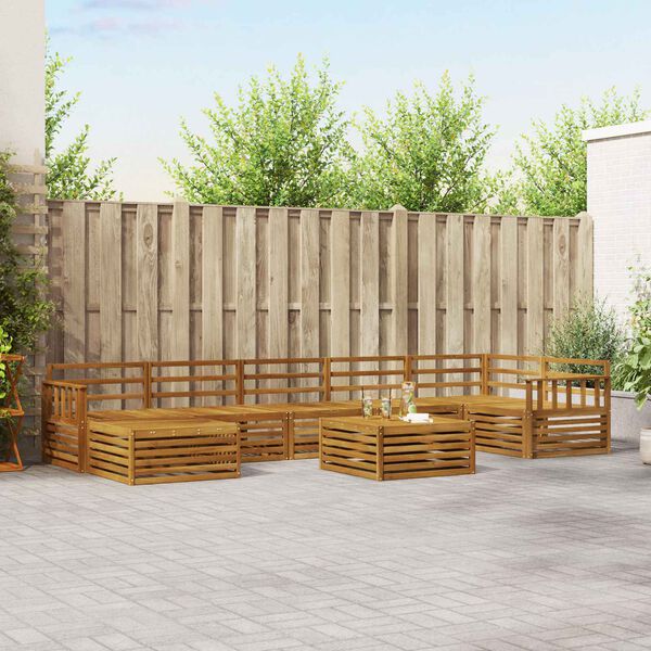 vidaXL Sofagarnituren 8 pcs Natur Massivholz Akazie