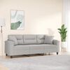 vidaXL 3-Sitzer-Sofa mit Kissen Hellgrau 180 cm Mikrofasergewebe