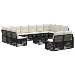 vidaXL Gartensofa-set 13 stk. Schwarz Poly-Rattan