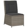 vidaXL 5-tlg. Garten-Lounge-Set mit Kissen Grau Poly Rattan