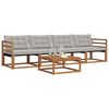 vidaXL Outdoor-Sofagarnitur mit Kissen 5 pcs Nat&uuml;rlich und Hellgrau