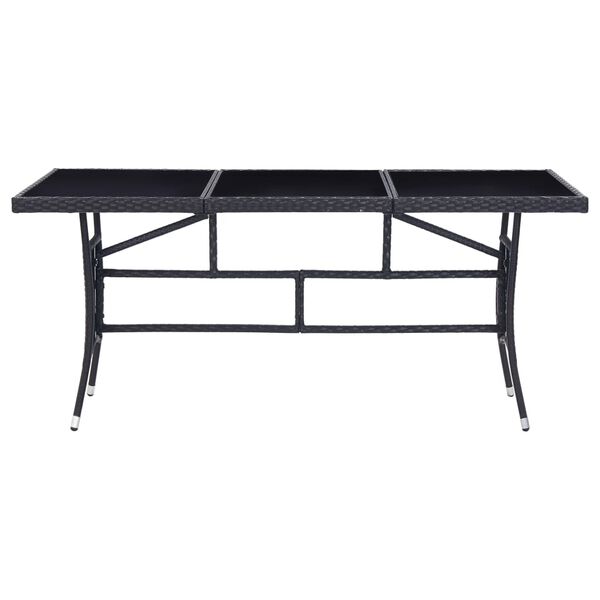 vidaXL 9-tlg. Garten-Essgruppe Poly Rattan Schwarz