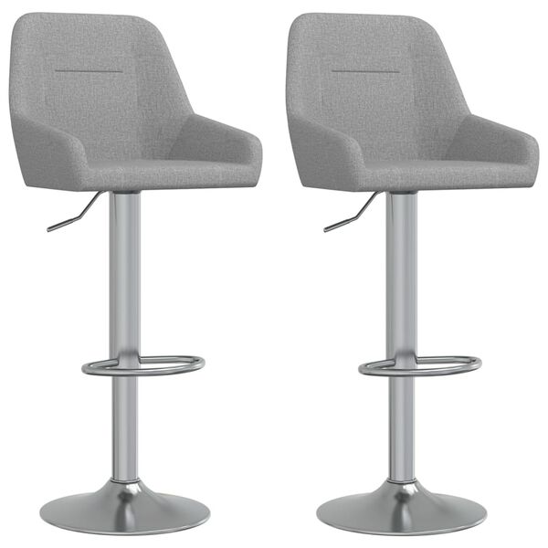 vidaXL Barhocker 2 Stk. Hellgrau Stoff