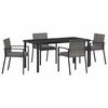 vidaXL Garten Essgruppe 5 pcs Grau Pulverbeschichteter Stahl