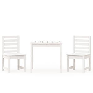 vidaXL 3-tlg. Garten-Bistro-Set Wei&szlig; Massivholz Kiefer