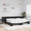 vidaXL Tagesbett Ausziehbar mit Matratzen Schwarz 100x200 cm Samt