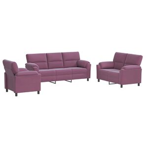 vidaXL Sofa-Set 3 pcs Lila Samt