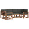 vidaXL Outdoor-Sofagarnitur mit Kissen 6 pcs Natur und Anthrazit
