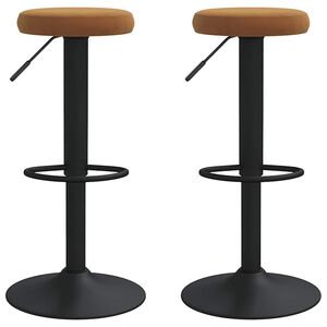 vidaXL Barhocker 2 Stk. Braun Samt