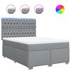vidaXL Boxspringbett mit Matratze Hellgrau 160x200 cm Stoff