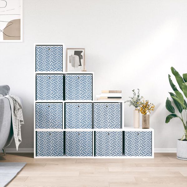 vidaXL Faltboxen 10 Stk. Blau 32x32x32 cm Vlies