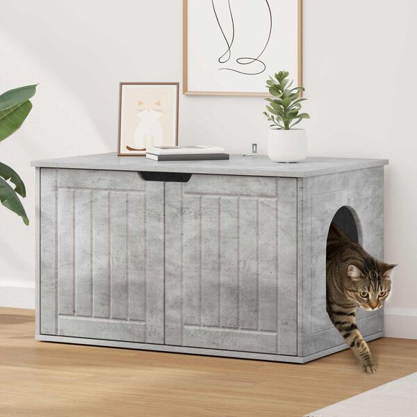 vidaXL Katzenhaus Beton 85 x 55 x 50,5 cm Holzwerkstoff