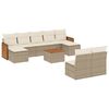 vidaXL 10-tlg. Garten-Sofagarnitur mit Kissen Beige Poly Rattan