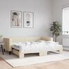 vidaXL Tagesbett Ausziehbar Creme 90x200 cm Stoff
