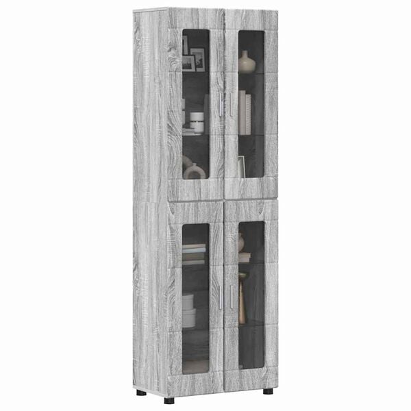 vidaXL Highboard FLORIN Graues Sonoma 60 x 35 x 182 cm Holzwerkstoff