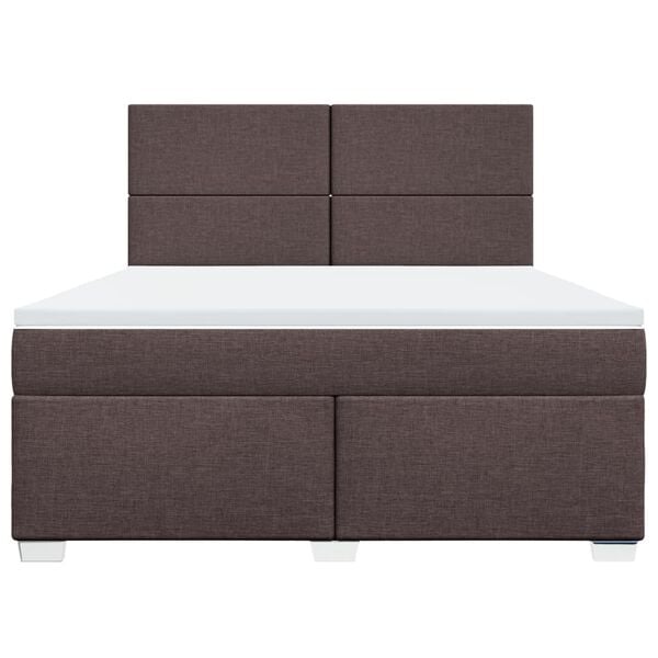 vidaXL Boxspringbett mit Matratze Dunkelbraun 180x200 cm Stoff