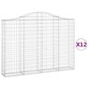 vidaXL Gabionen mit Hochbogen 12Stk. 200x30x140/160cm Verzinktes Eisen