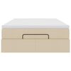 vidaXL Ottoman-Bett mit Matratze Creme 120x190 cm Stoff