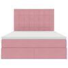 vidaXL Bett mit Stauraum und LED mit Matratze Rosa 140 x 200 cm Samt