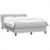 vidaXL Boxspringbett mit Matratze Hellgrau 140x210 cm Samt