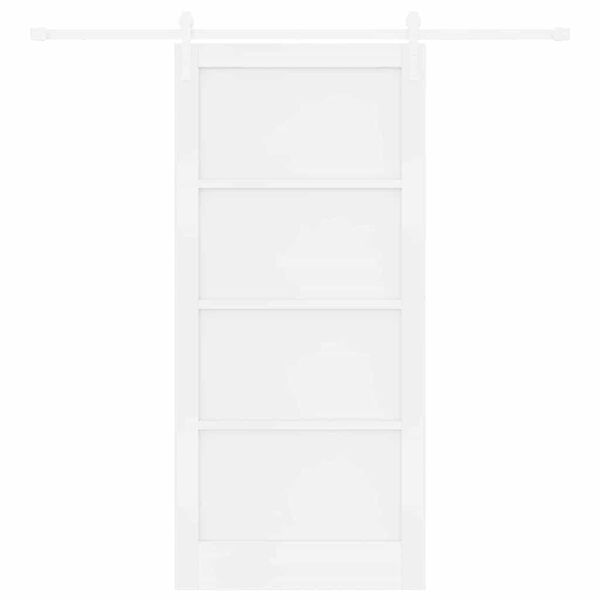 vidaXL Schiebet&uuml;r Wei&szlig; 93 x 202 cm Massives Kiefernholz