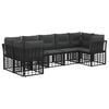 vidaXL Outdoor-Sofagarnitur 7 pcs Schwarz und Dunkelgrau Polyester