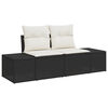 vidaXL Garten-Sofa-Set mit Kissen mit Kissen 11 pcs Schwarz und Creme