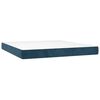 vidaXL Boxspringbett mit Matratze Dunkelblau 160x200 cm Samt