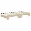 vidaXL Tagesbett Ausziehbar Creme 90x200 cm Stoff
