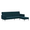 vidaXL Schlafsofa 2-Sitzer mit Hocker Blau Samt