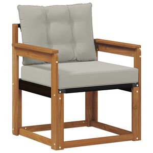 vidaXL Outdoor-Sofa Massivholz Akazie Nat&uuml;rlich und Hellgrau