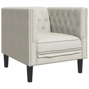 vidaXL Chesterfield-Sessel Creme Samt