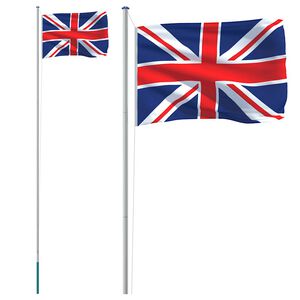 vidaXL Flagge Gro&szlig;britanniens mit Mast 6,08 m Aluminium