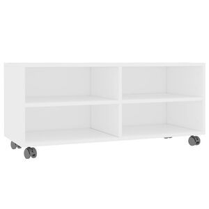 vidaXL TV-Schrank mit Rollen Weiß 90x35x35 cm Holzwerkstoff