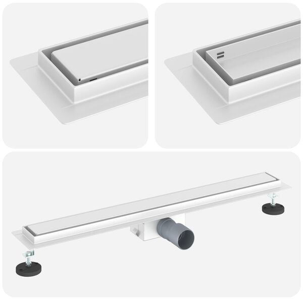 vidaXL 2 in 1 Duschabfluss Silber 70 cm Edelstahl 304