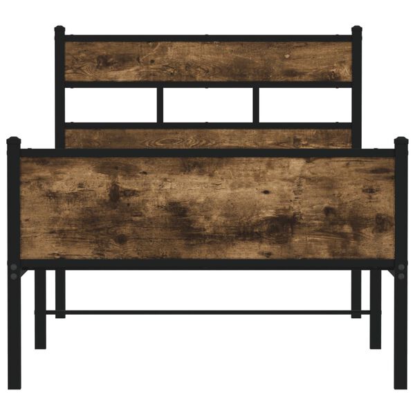 vidaXL Bettgestell ohne Matratze Räuchereiche 75x190 cm Holzwerkstoff