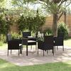 vidaXL Garten Essgruppe mit Kissen 5 pcs Schwarz Poly-Rattan