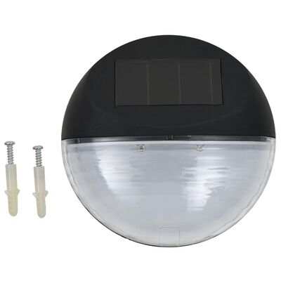 vidaXL Solar-Außenleuchten für Wand LED 24 Stk. Rund Schwarz