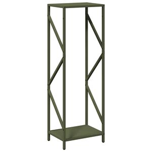 vidaXL Brennholzregal Olivgrün 34x25x100 cm Kaltgewalzter Stahl