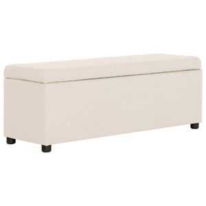vidaXL Bank mit Staufach 116 cm Creme Polyester