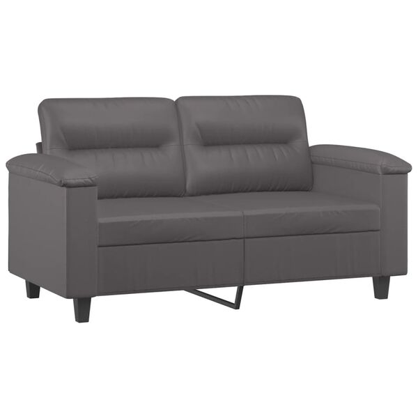vidaXL 2-Sitzer-Sofa Grau 120 cm Kunstleder