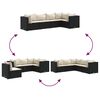 vidaXL 5-tlg. Garten-Lounge-Set mit Kissen Schwarz Poly Rattan