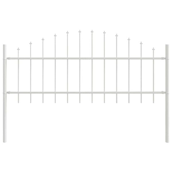 vidaXL Gartenzaun Wei&szlig; 170 x 140 cm Pulverbeschichteter Stahl