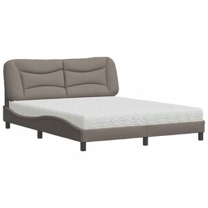 vidaXL Bett mit Matratze "Hvar" Taupe 160x200 cm Stoff