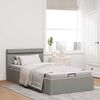 vidaXL Bett mit Bettkasten Hydraulisch LED Hellgrau Stoff 90x200 cm